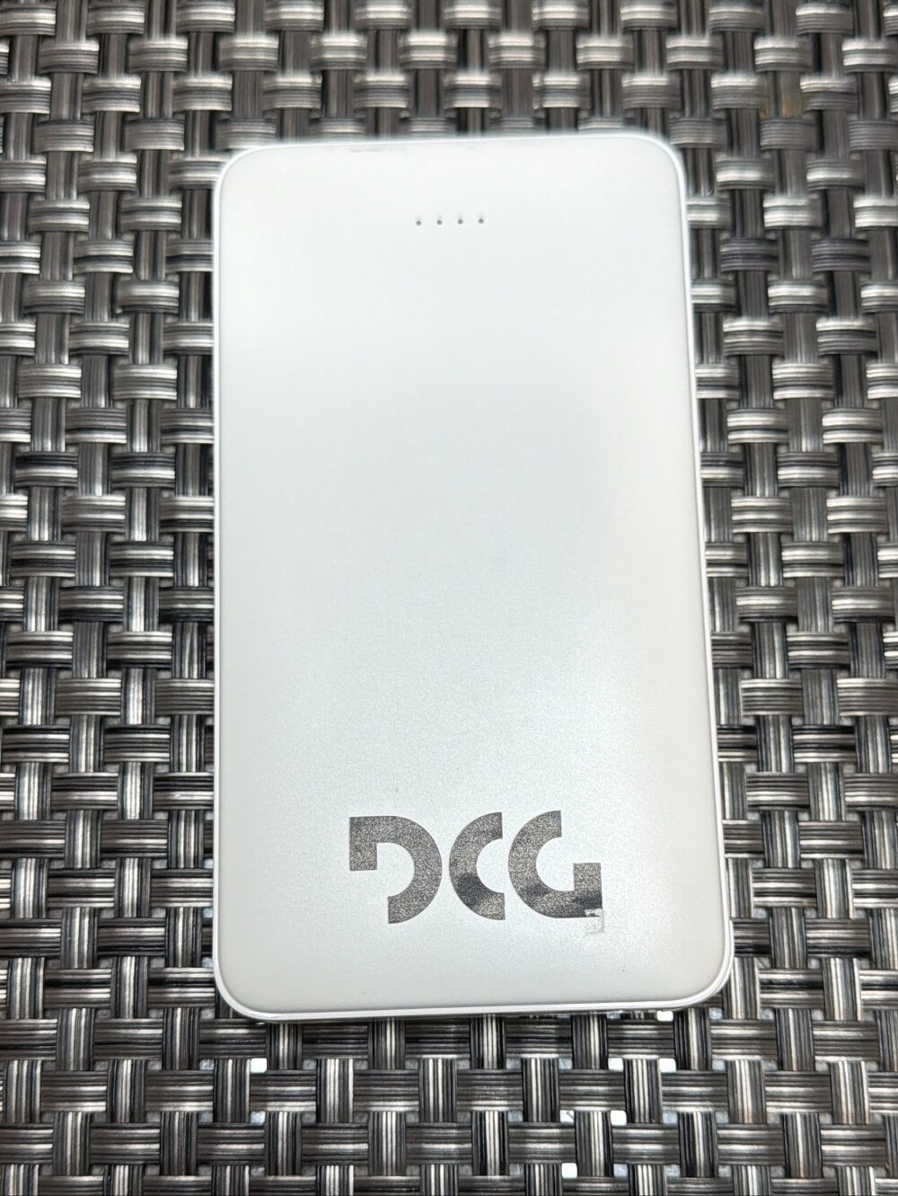DC White Slim Portable Power Bank with LED Indicators